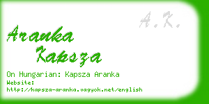 aranka kapsza business card